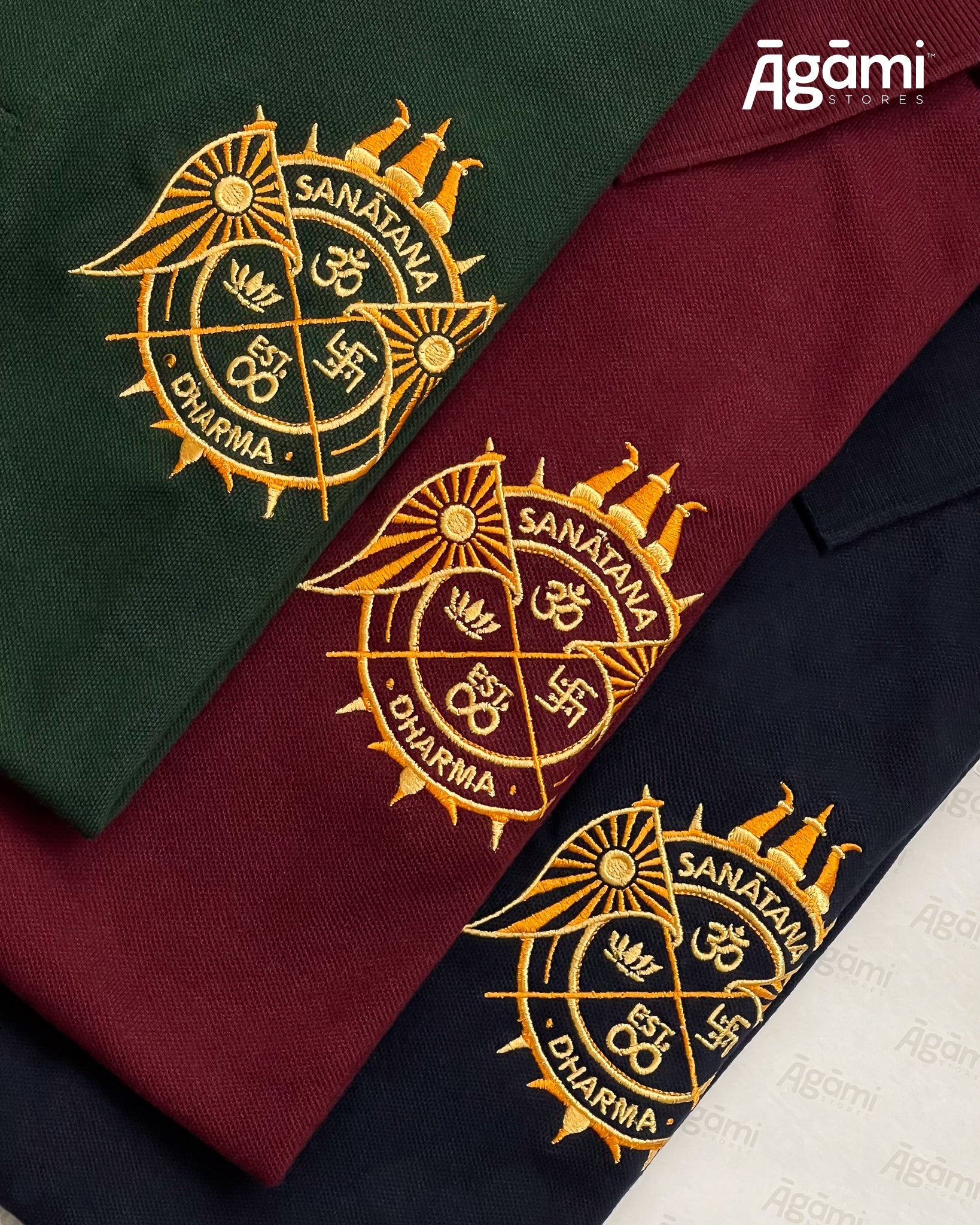 Sanātana Dharma Polo Neck Tshirt | Dark Green - Image 4