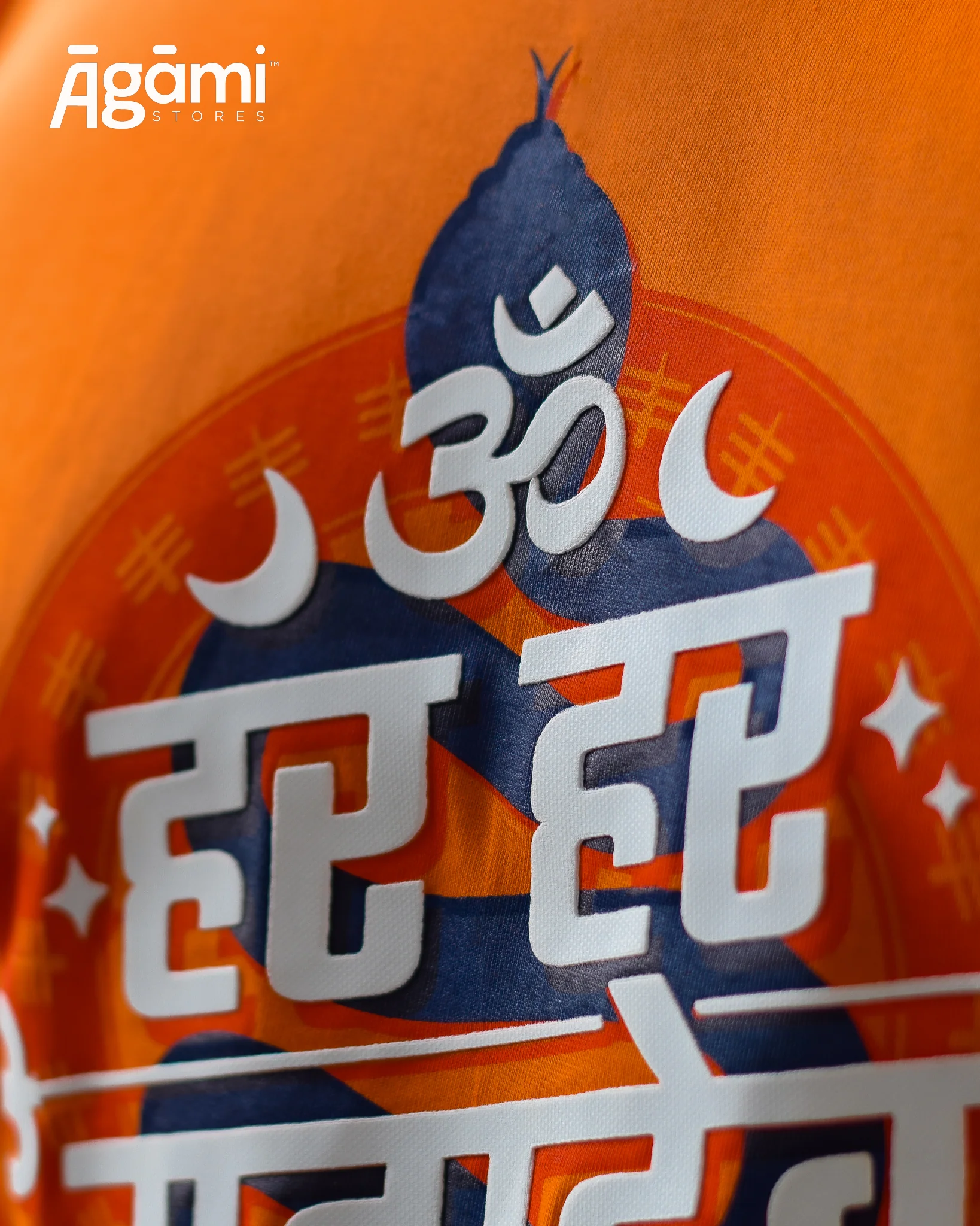 Har Har Mahadev Full Sleeves Tshirt - Orange - Image 3