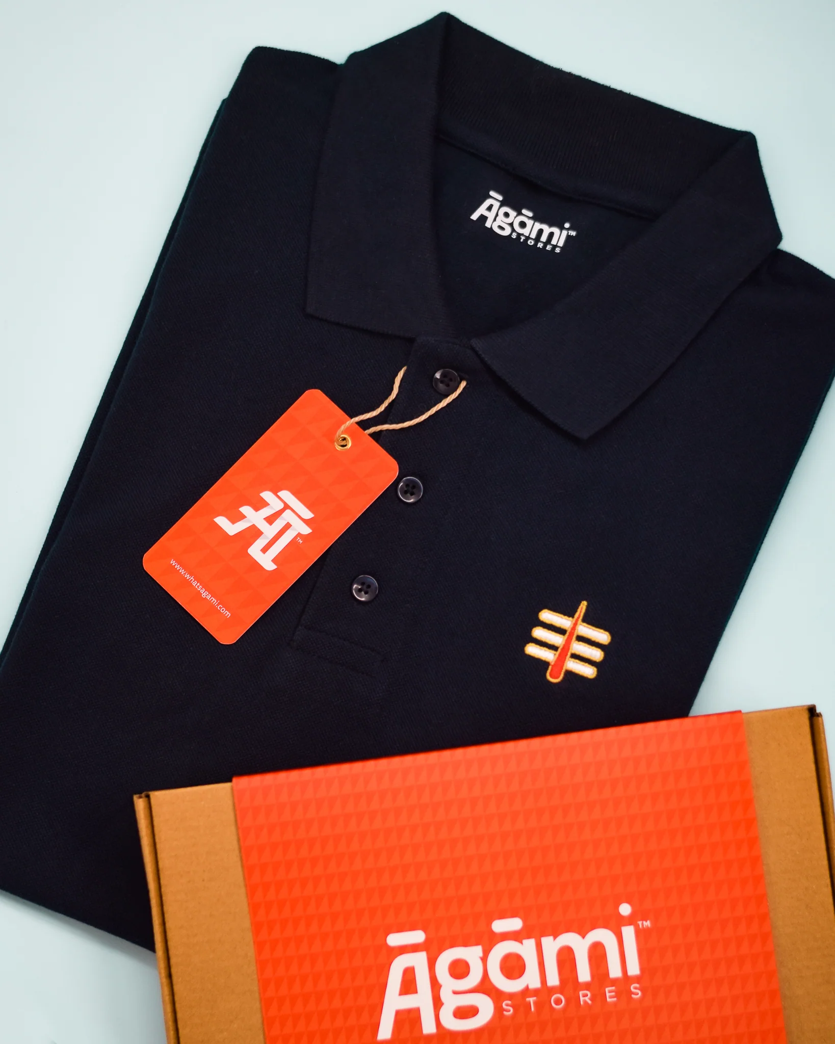 Mahakal Tilak Polo Neck T-shirt - Navy Blue - Image 7