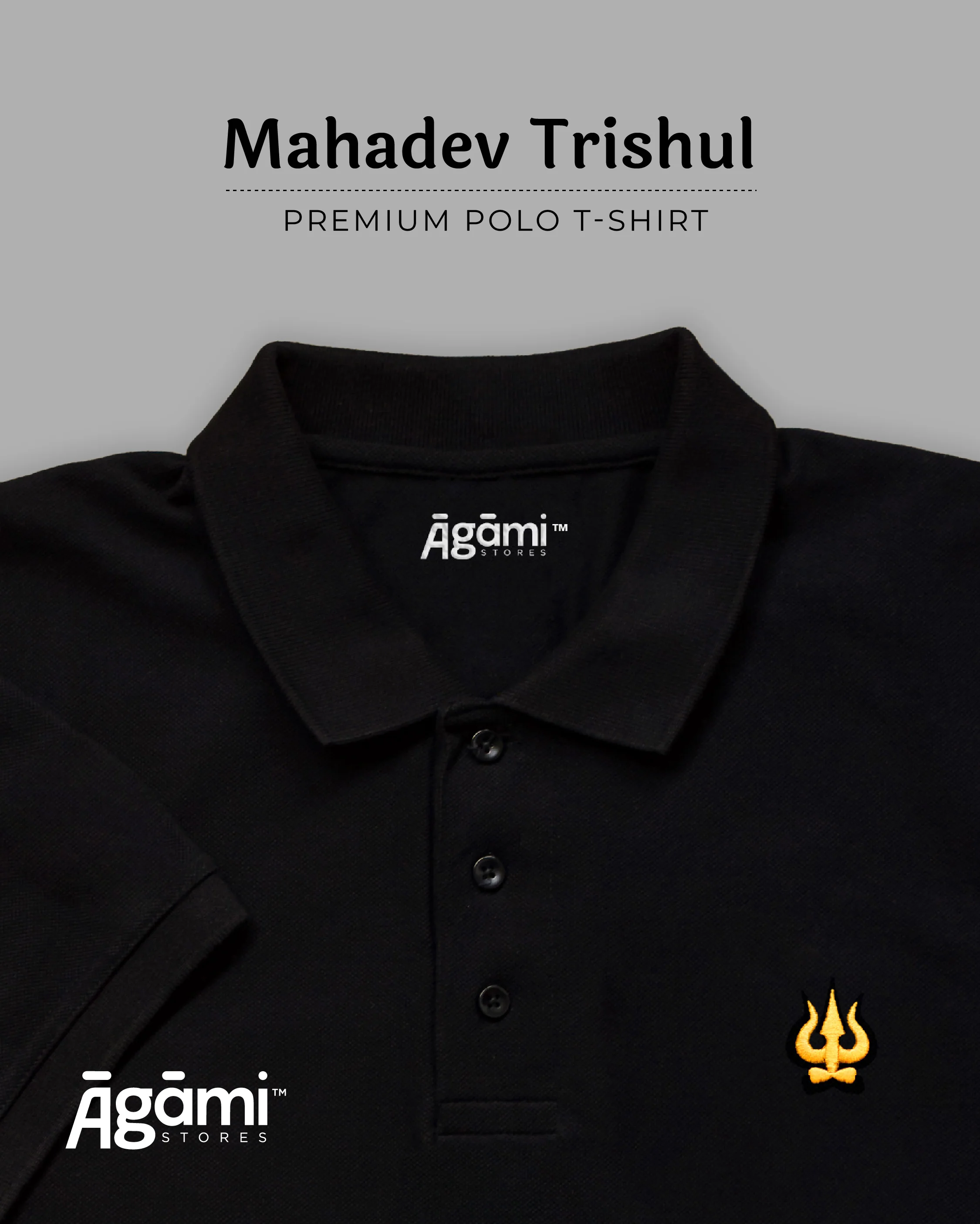 Trishul Polo Neck - Black