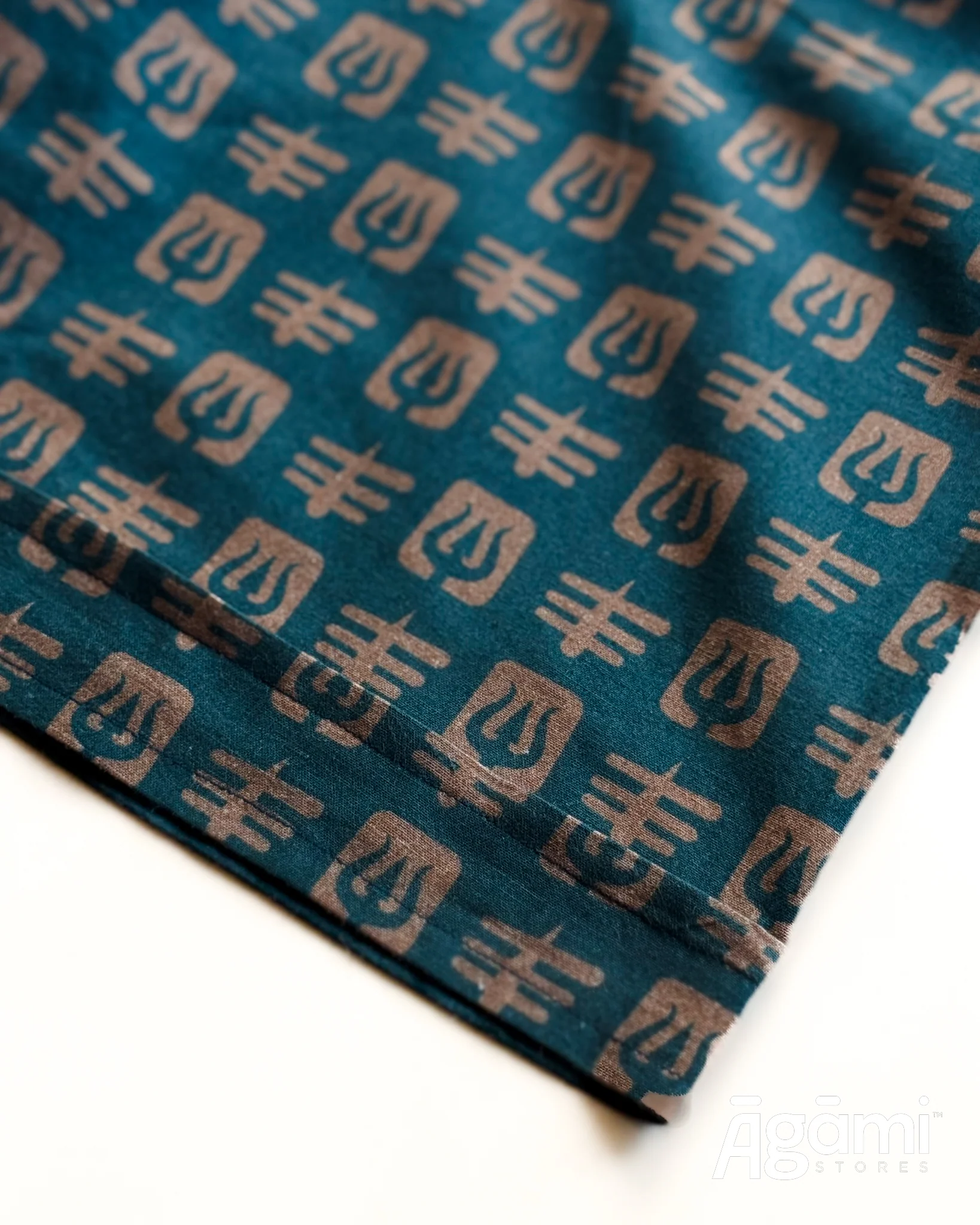 Printed Shiva Shirt - Half Sleeves Shirt | Teal Blue - Image 10