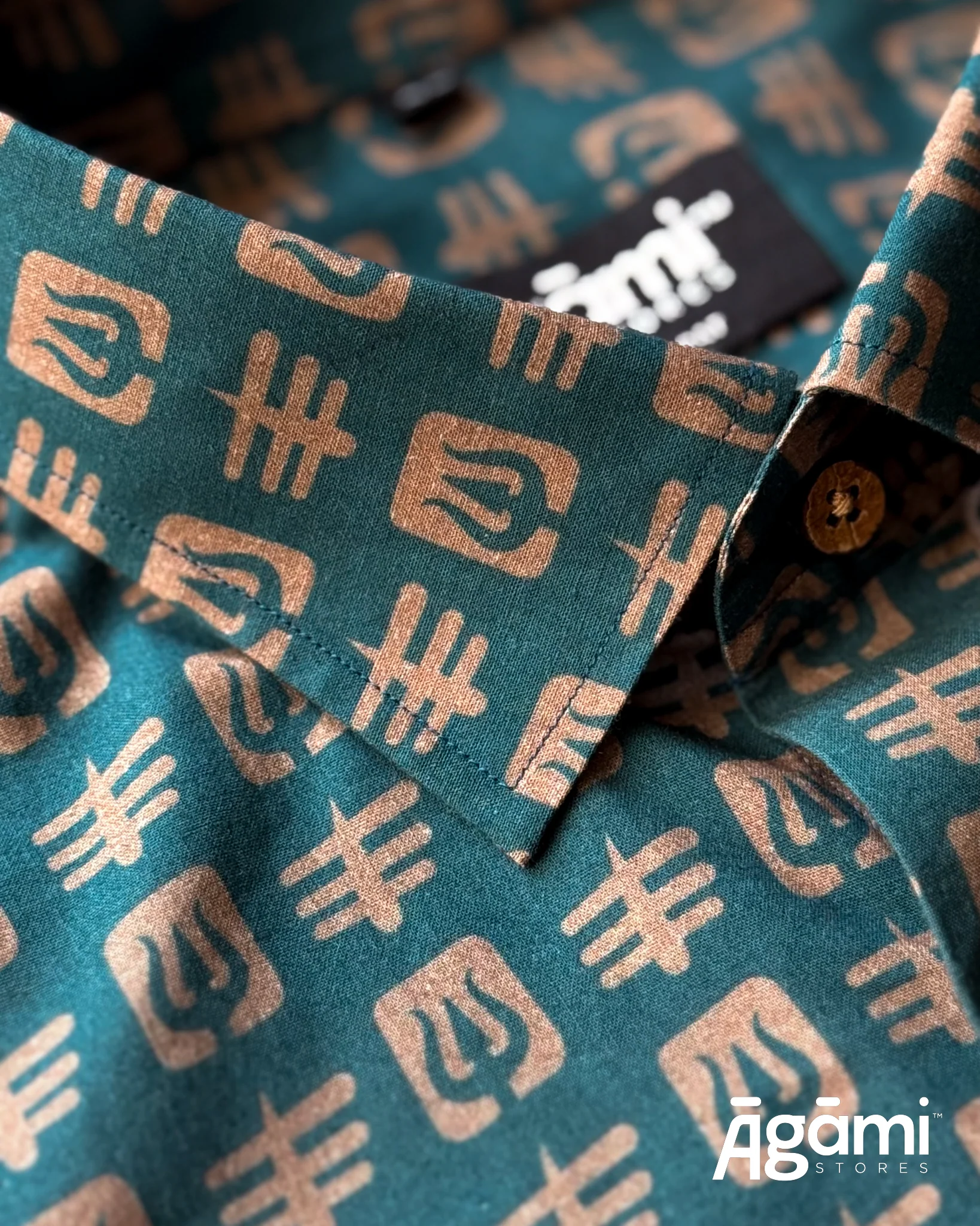 Printed Shiva Shirt - Half Sleeves Shirt | Teal Blue - Image 7