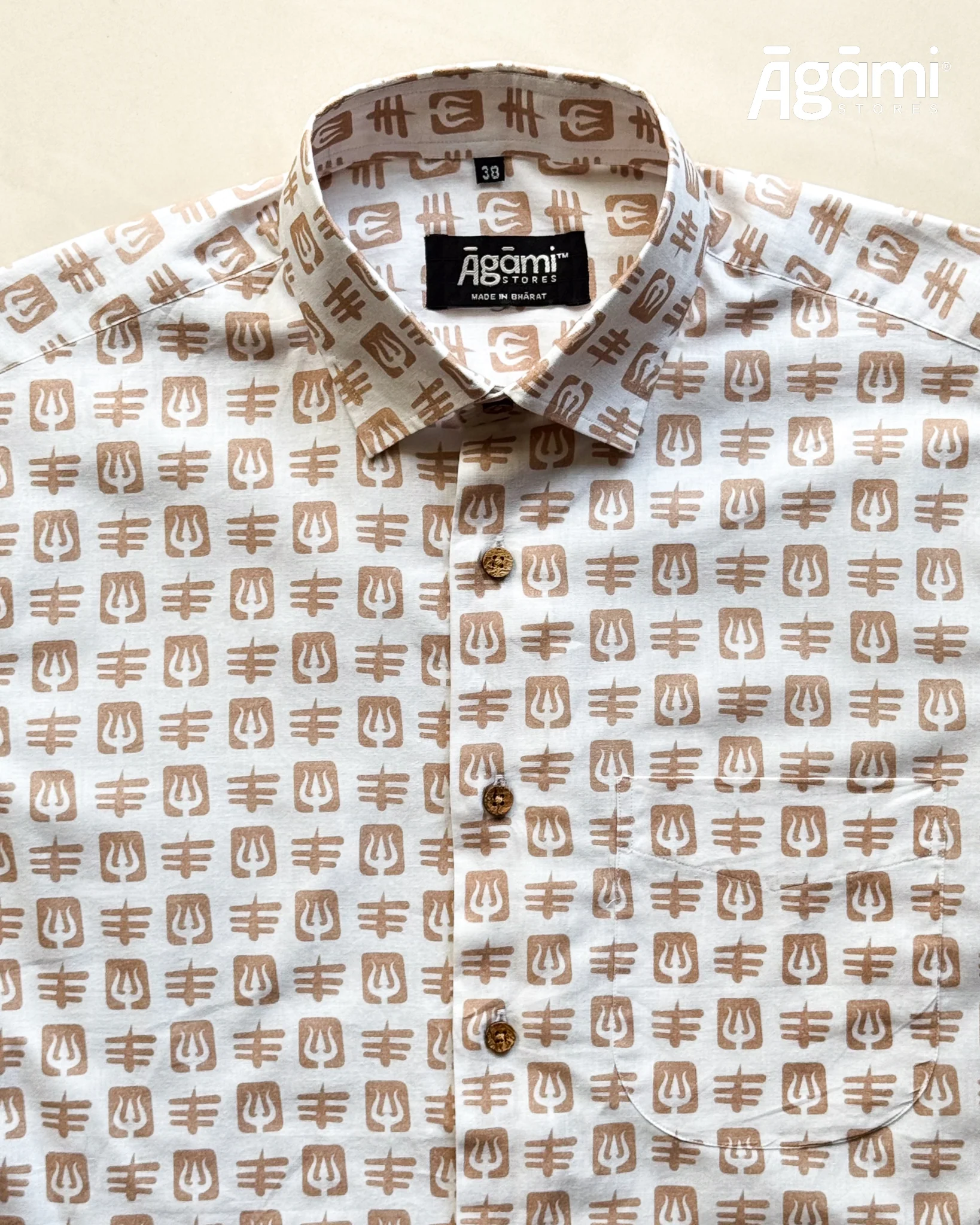Printed Shiva Shirt - Full Sleeves Shirt | White - Image 3