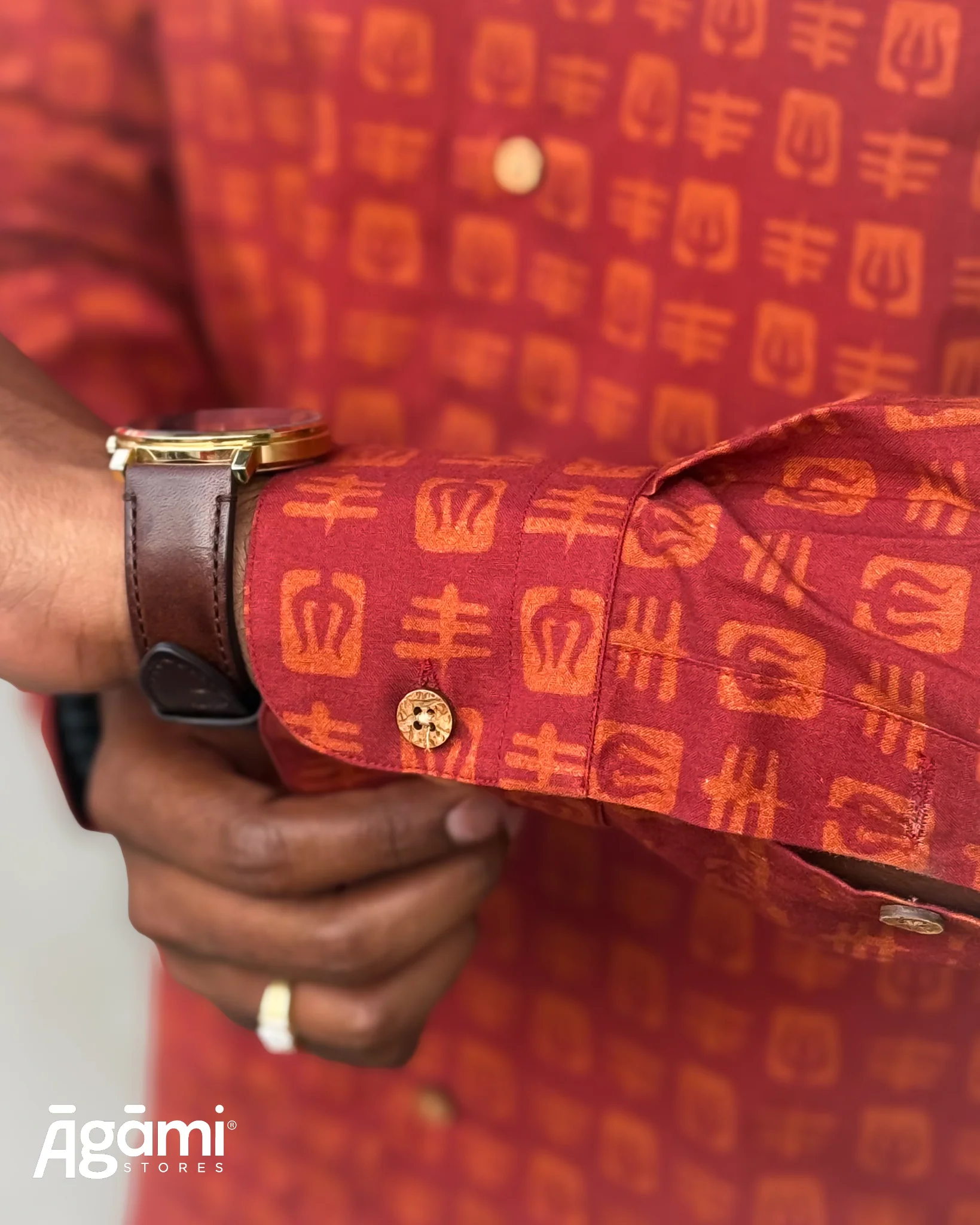 Printed Shiva Shirt - Full Sleeves Shirt | Maroon - Image 4