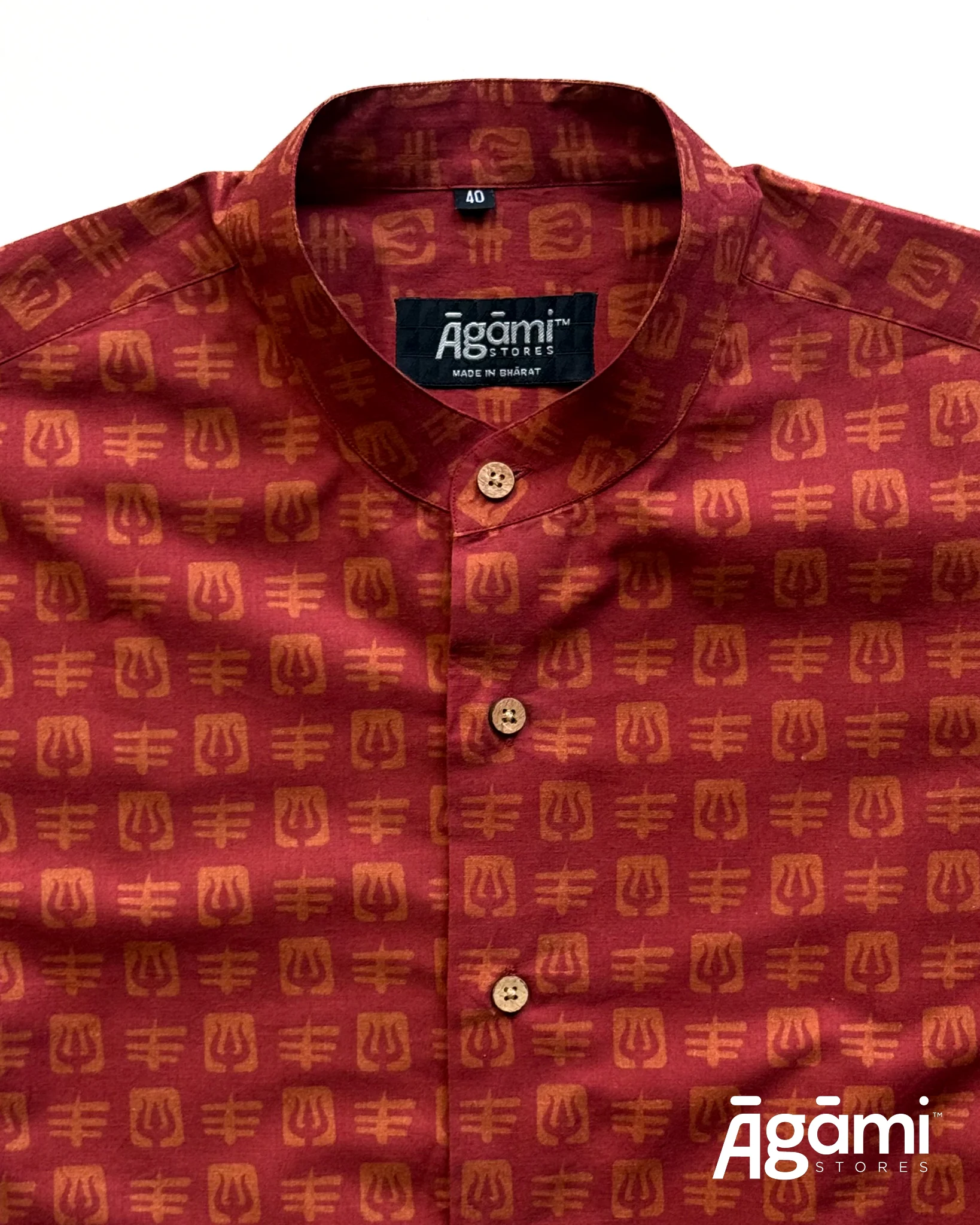 Printed Shiva Shirt - Full Sleeves Shirt | Maroon - Image 6