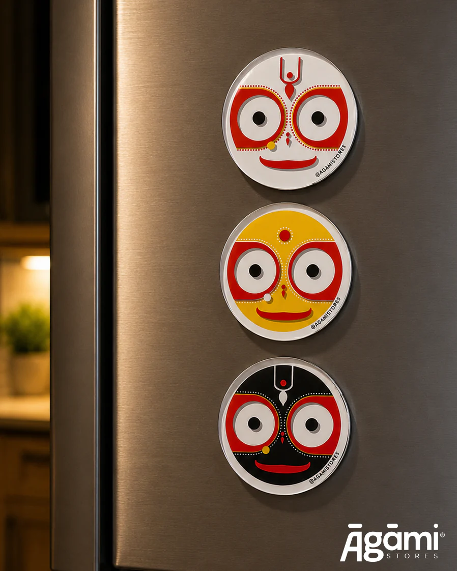 Shree Jagannath, Balabhadra & Subhadra | Acrylic Fridge Magnet Set - Image 3