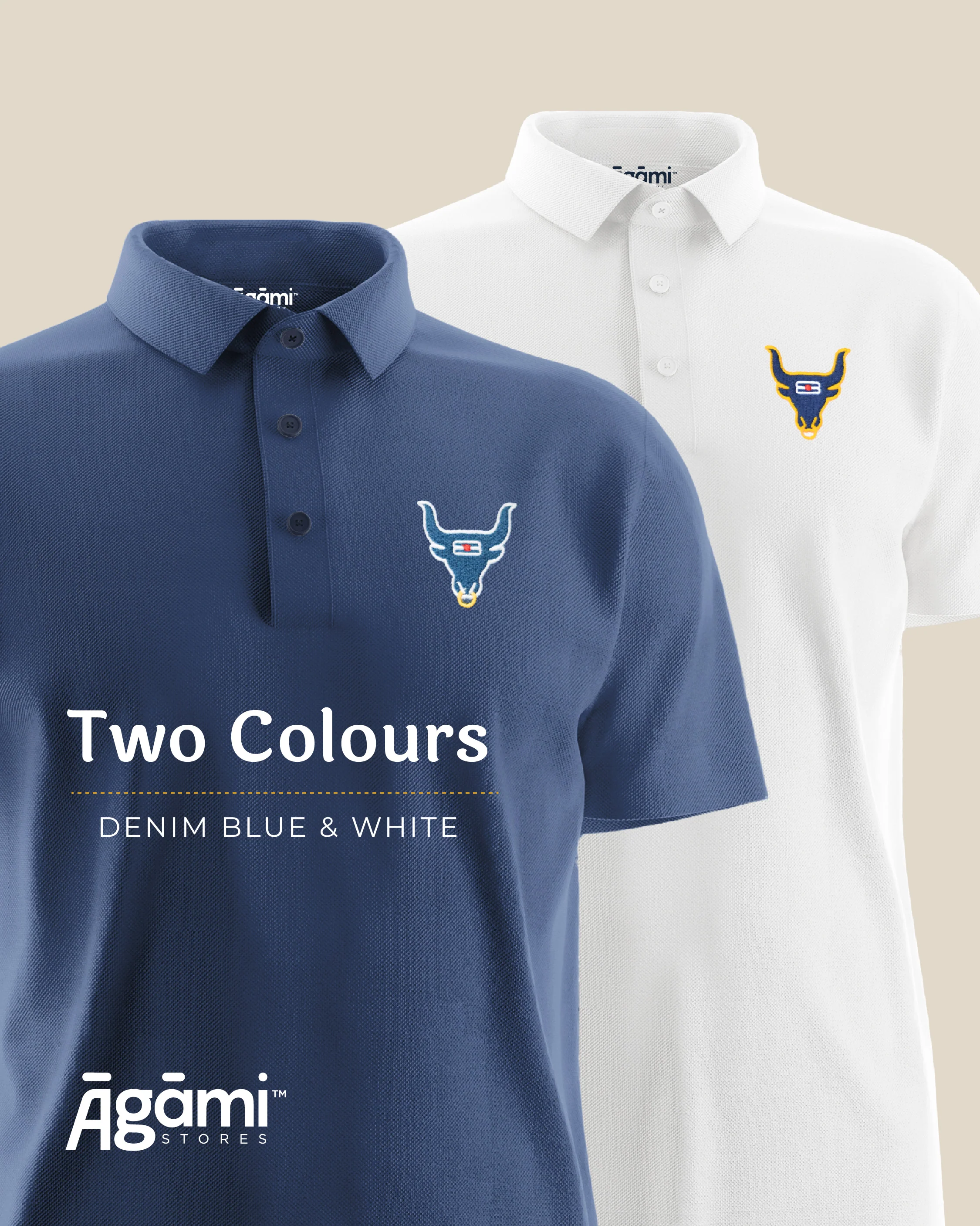 Shiva Nandi Polo Neck Tshirt - Denim Blue - Image 5
