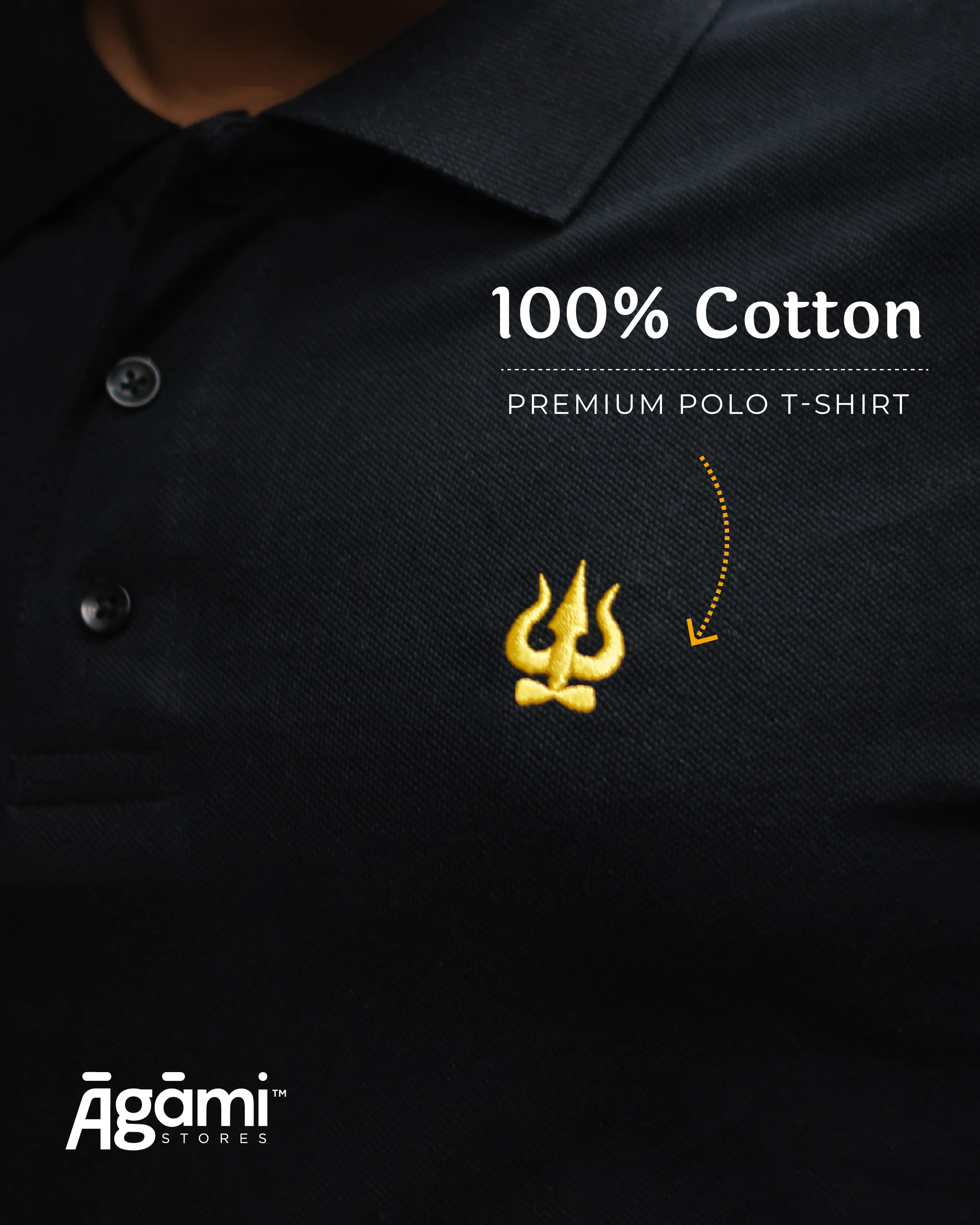 Trishul Polo Neck - Black - Image 3