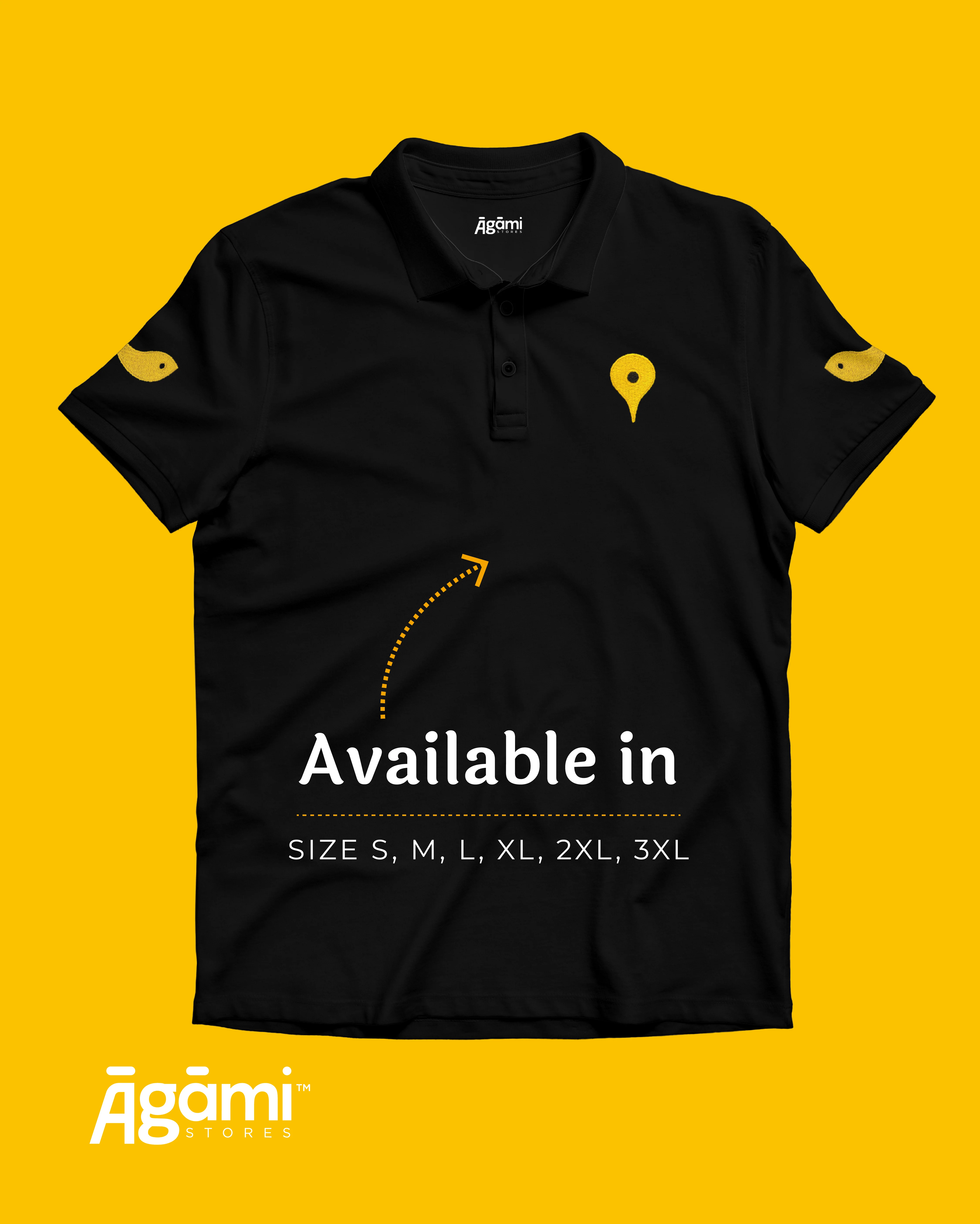 Vitthal Tilak Polo Tshirt - Black - Image 3