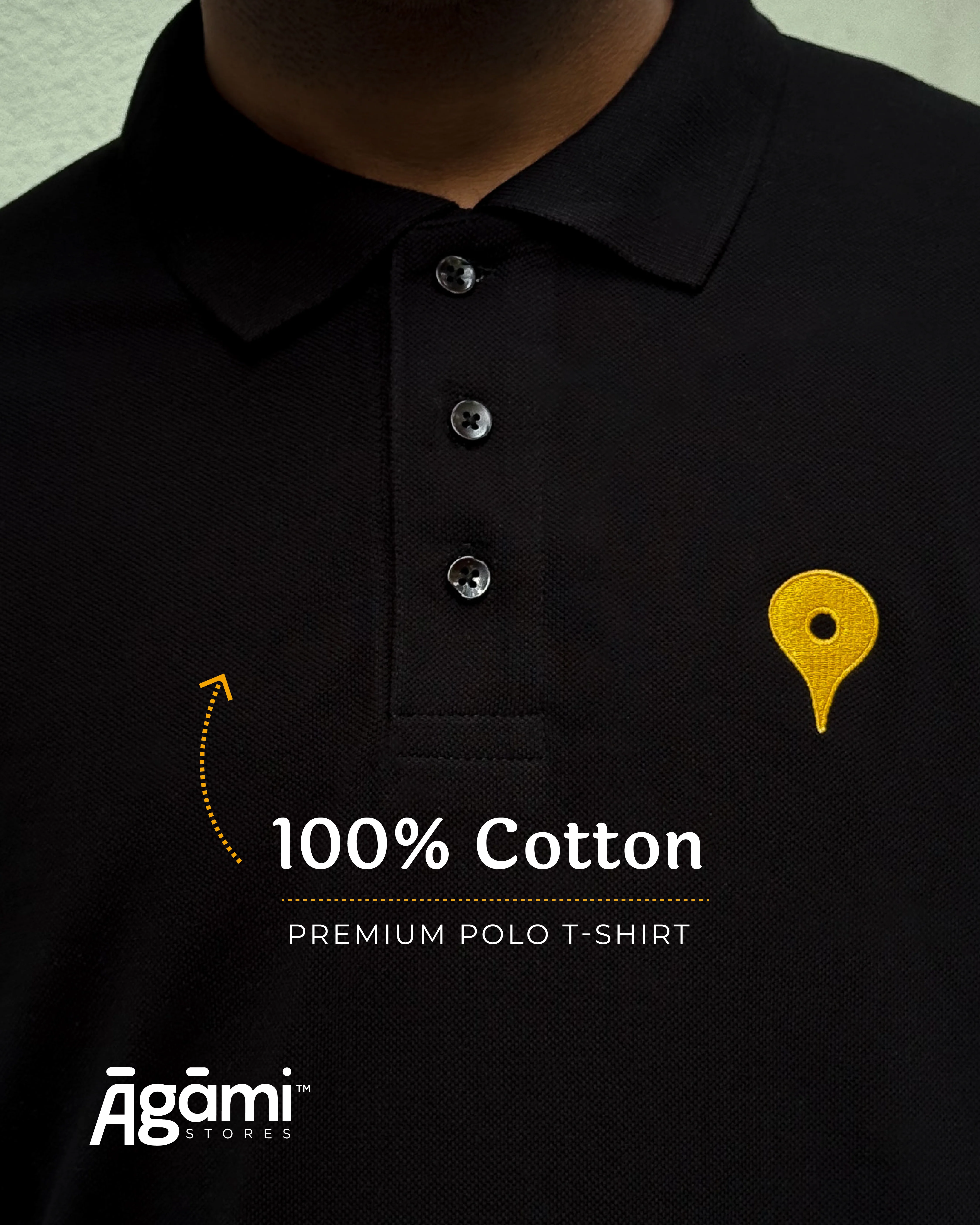 Vitthal Tilak Polo Tshirt - Black - Image 4