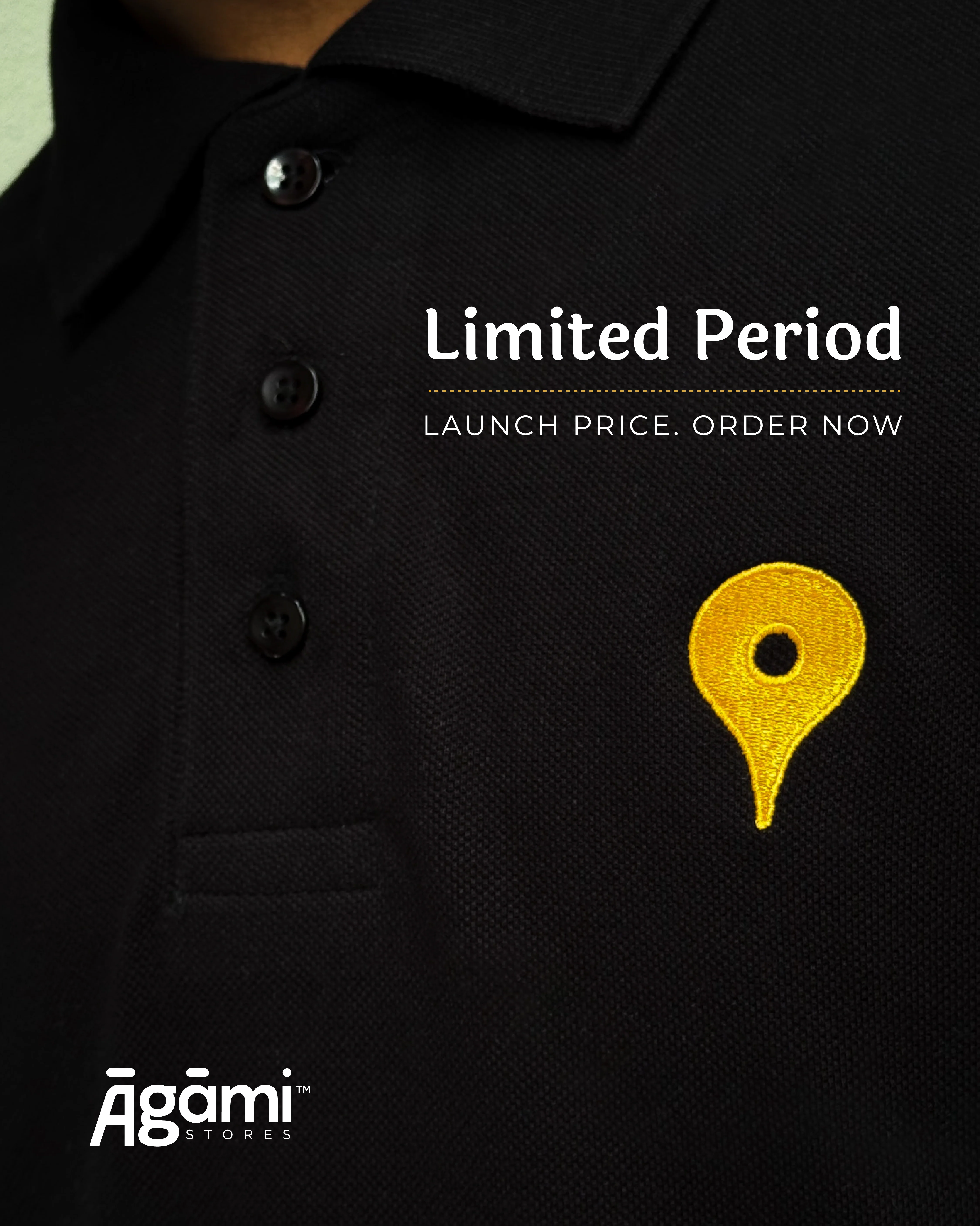Vitthal Tilak Polo Tshirt - Black - Image 7