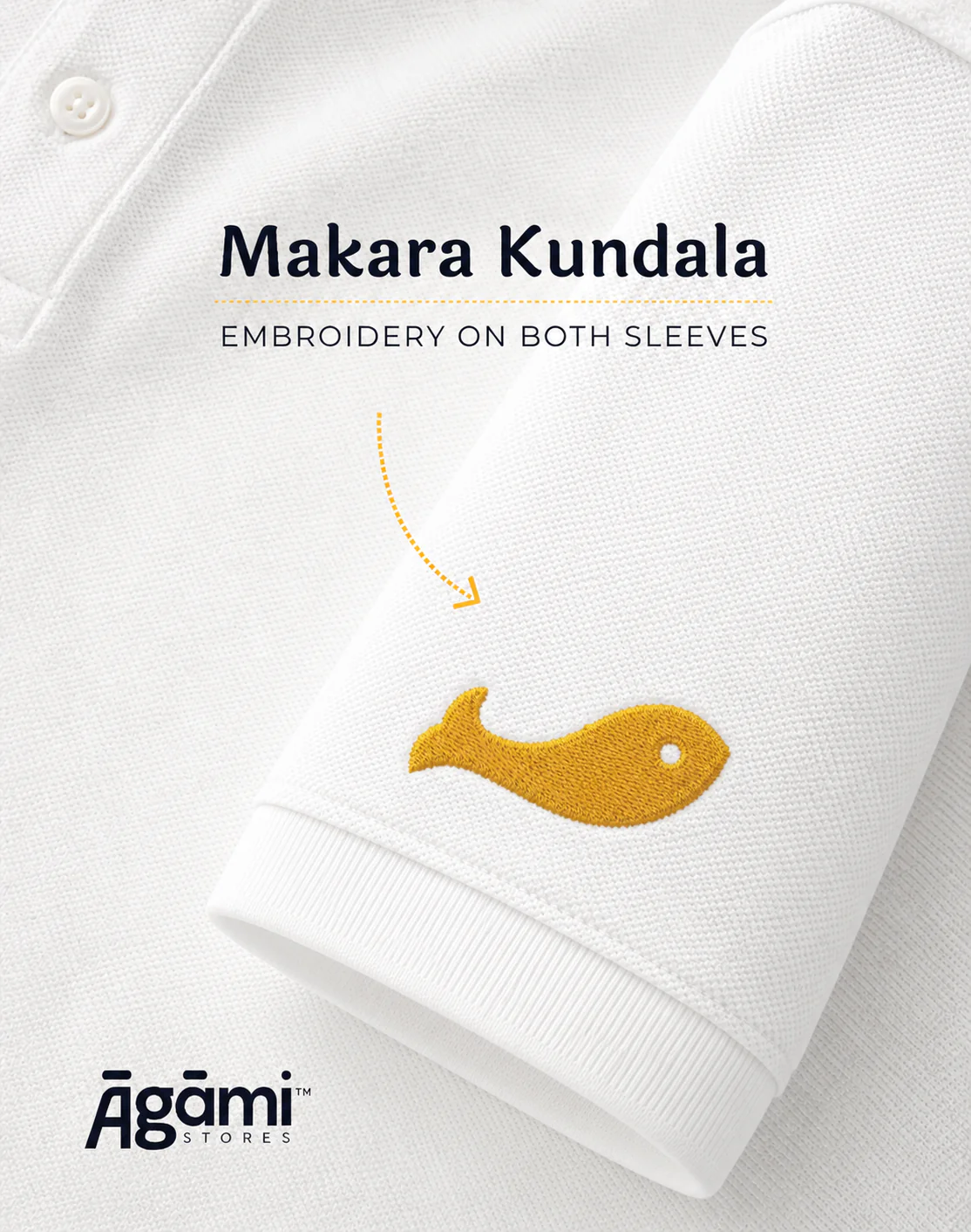 Vitthal Tilak Polo Tshirt - White - Image 4
