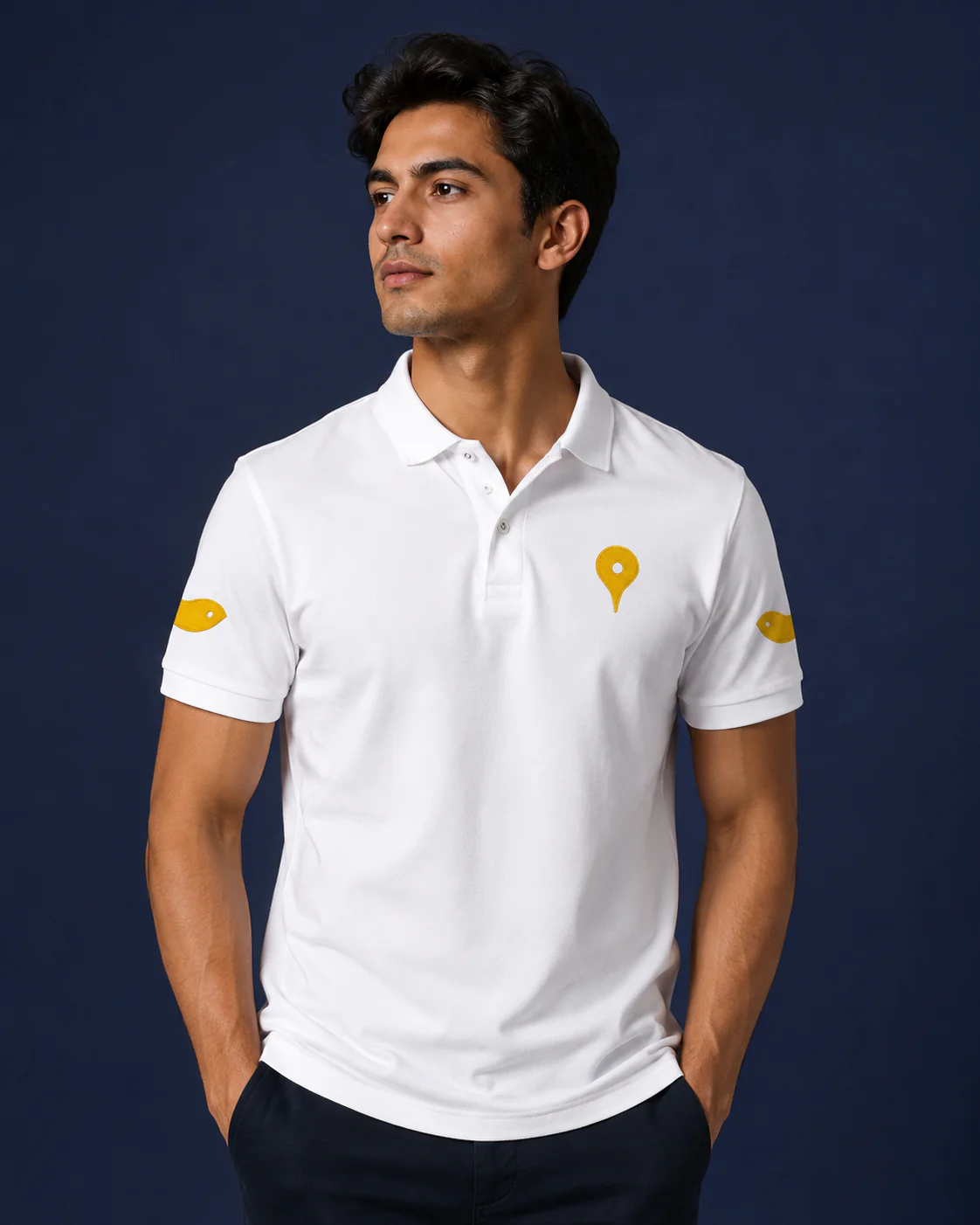 Vitthal Tilak Polo Tshirt - White - Image 6